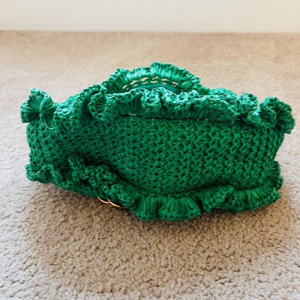 Zara Emerald Crochet Bag with Gold Chain - Picture 4 of 6